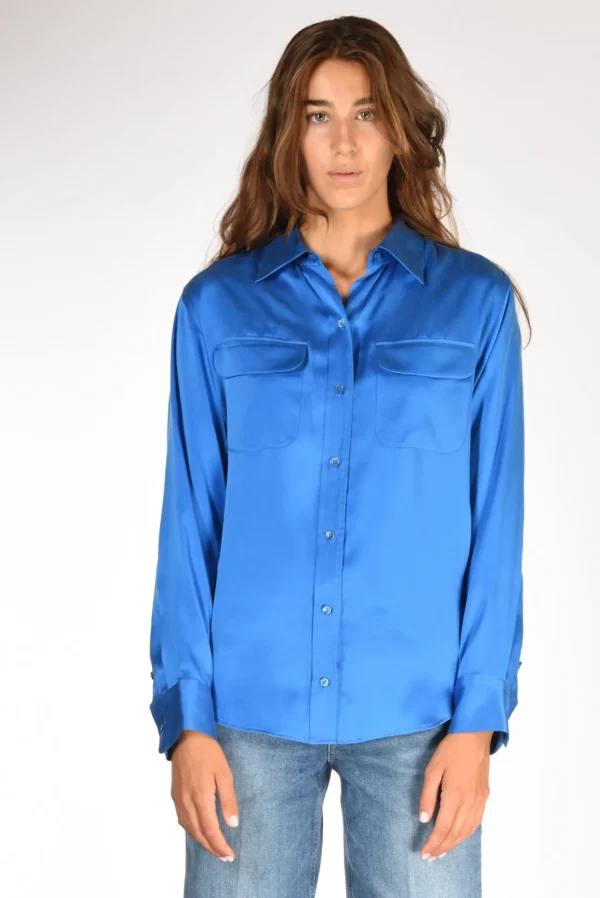 camicia tasche blu chiaro