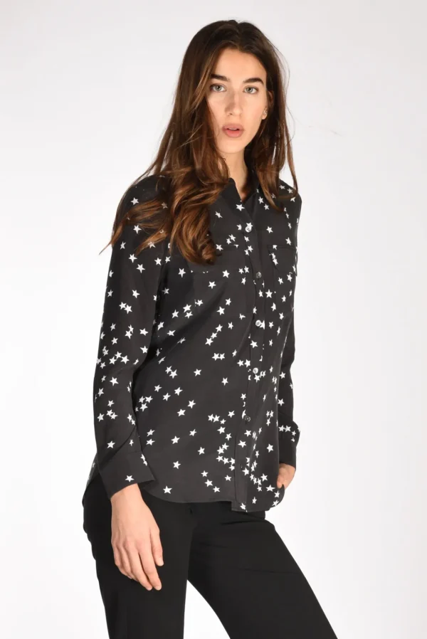 camicia tasche nero/bianco