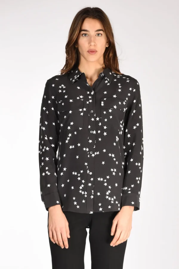 camicia tasche nero/bianco