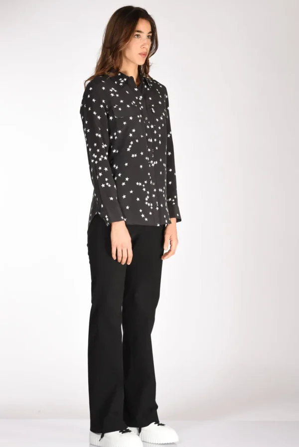 camicia tasche nero/bianco