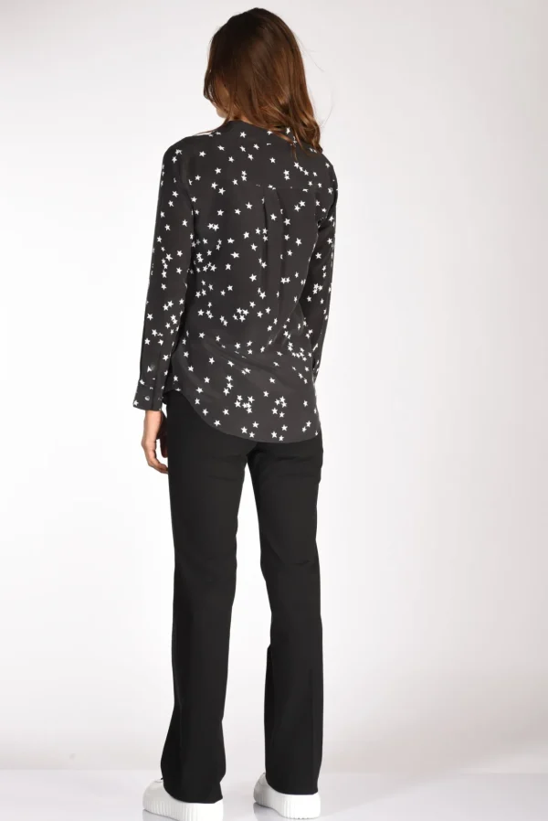 camicia tasche nero/bianco
