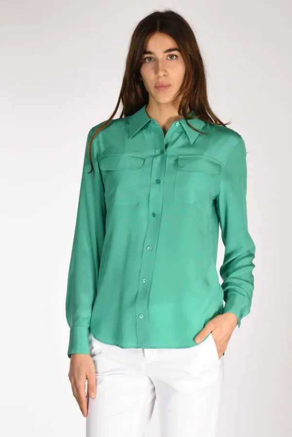 camicia tasche verde