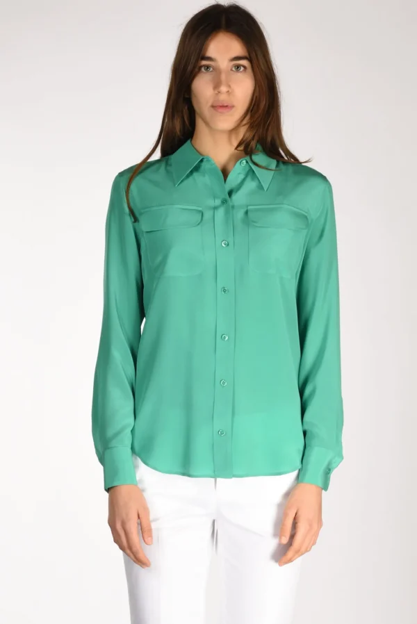 camicia tasche verde