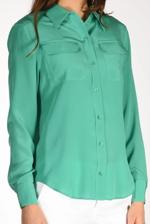 camicia tasche verde