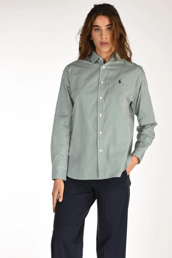 camicia verde/bianco