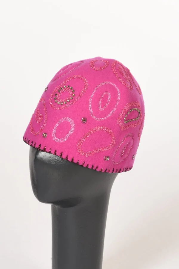cappello decorato fucsia