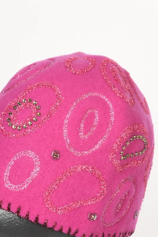 cappello decorato fucsia