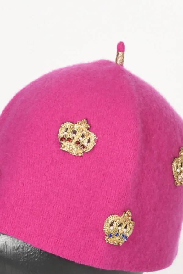 cappello decorato fucsia
