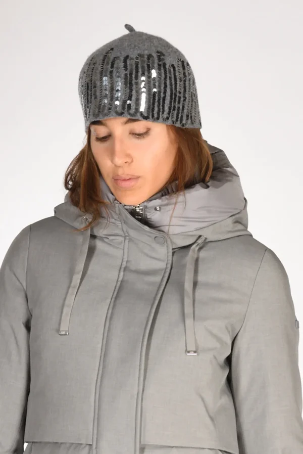 cappello decorato grigio/argento