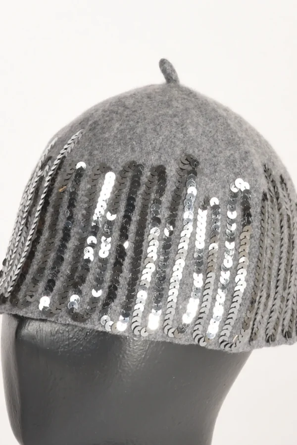 cappello decorato grigio/argento