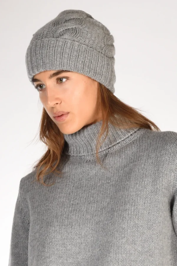 cappello treccia grigio scuro