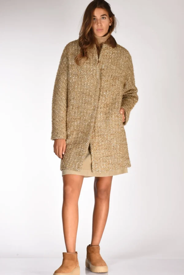 cappotto colletto beige melange