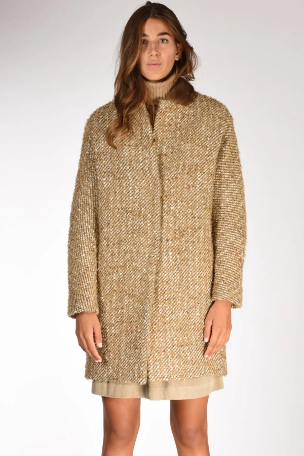 cappotto colletto beige melange