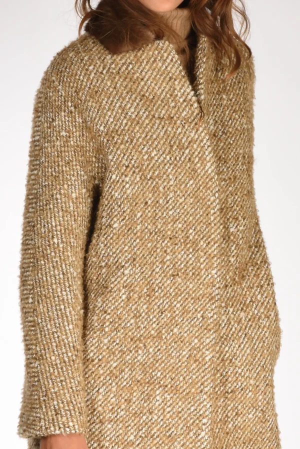 cappotto colletto beige melange