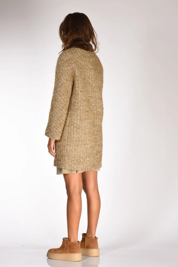 cappotto colletto beige melange