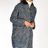 cappotto colletto blu melange