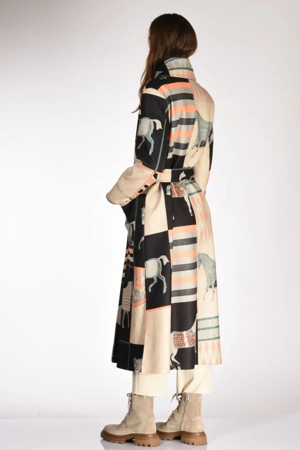 cappotto stampato nero/beige