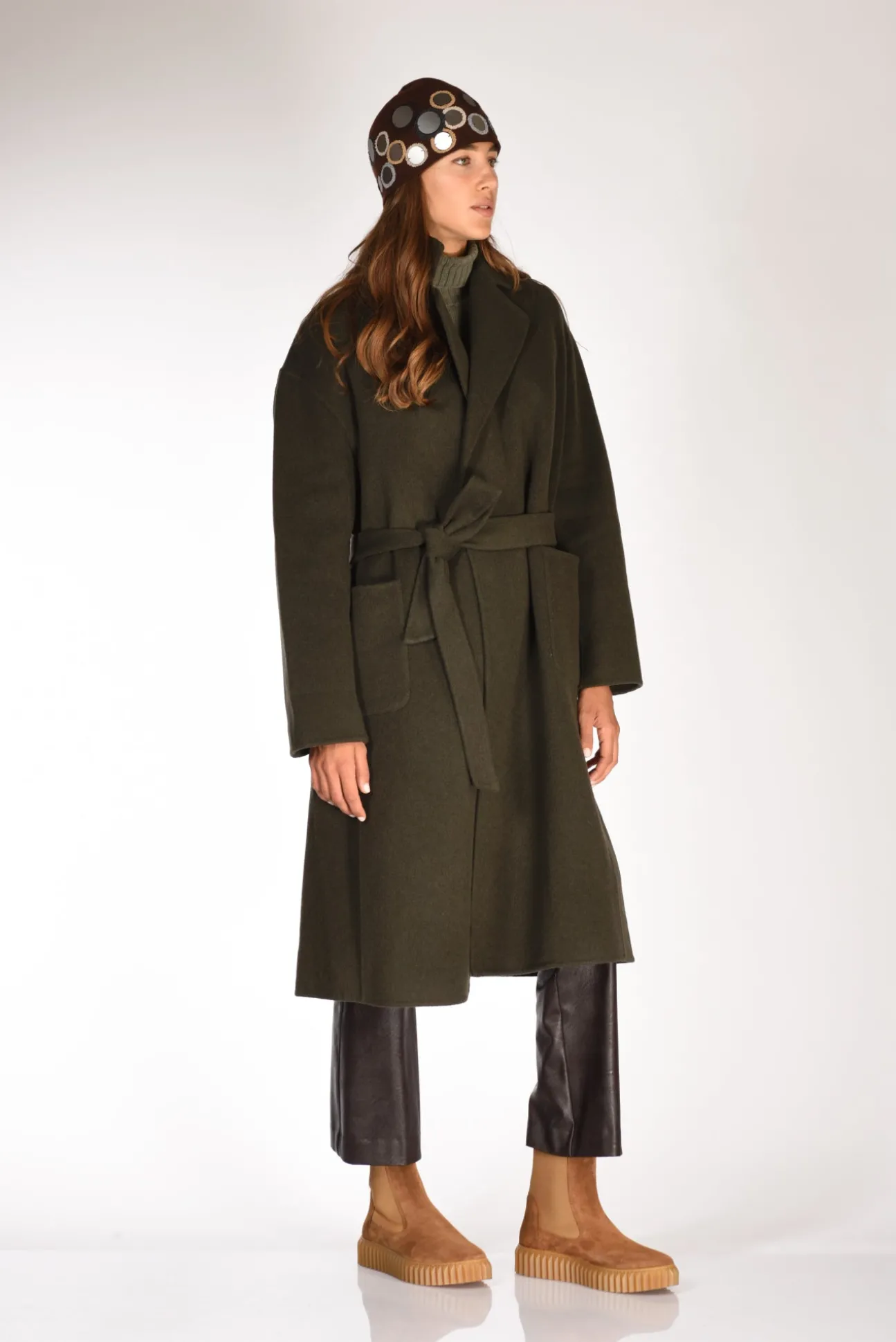 cappotto vestaglia verde