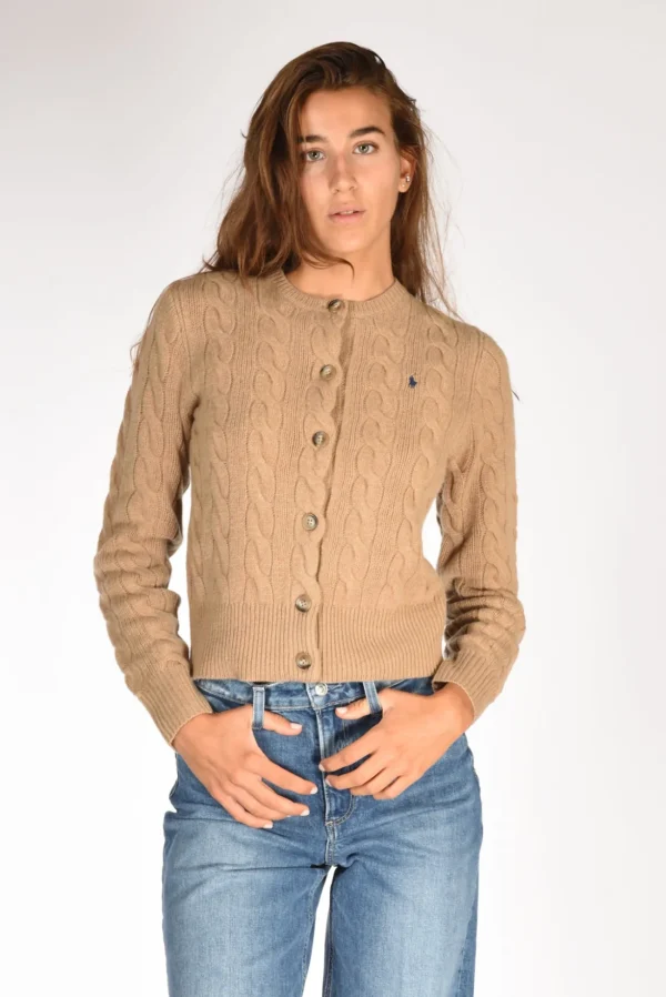 cardigan treccia beige