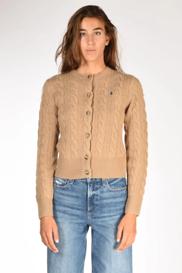 cardigan treccia beige