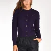 cardigan treccia viola