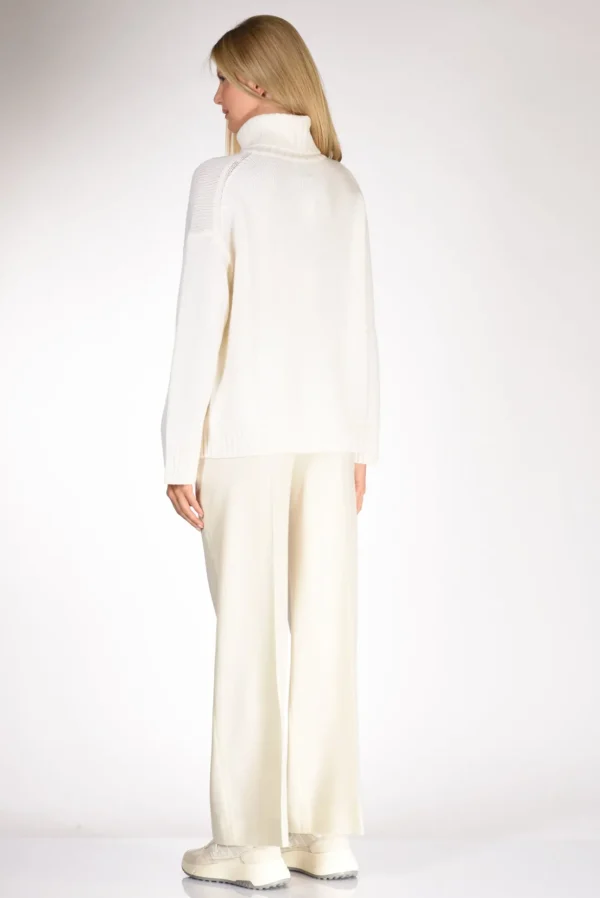collo alto maglia bianco