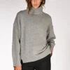 collo alto maglia grigio