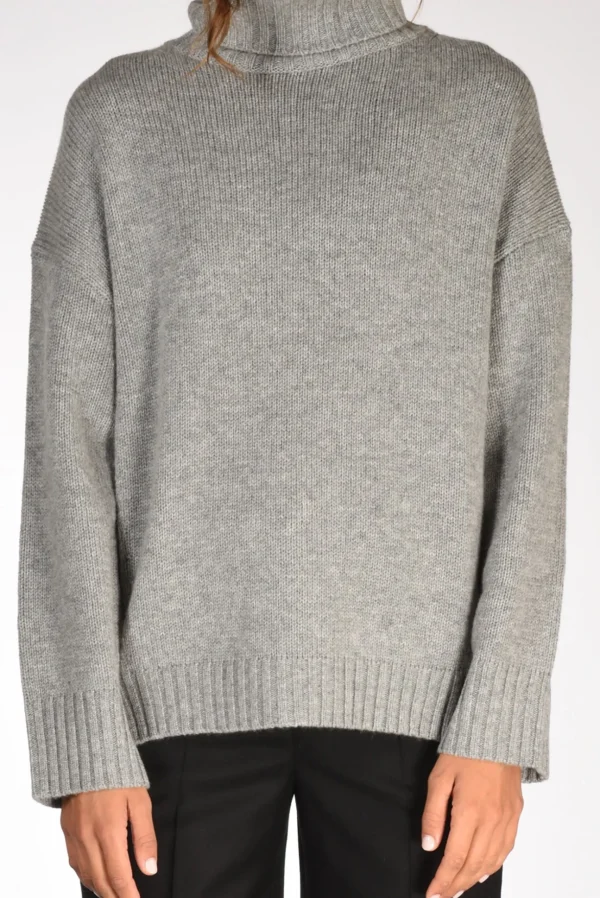 collo alto maglia grigio