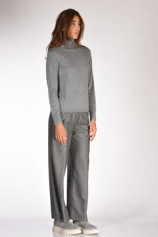 collo alto maglia grigio