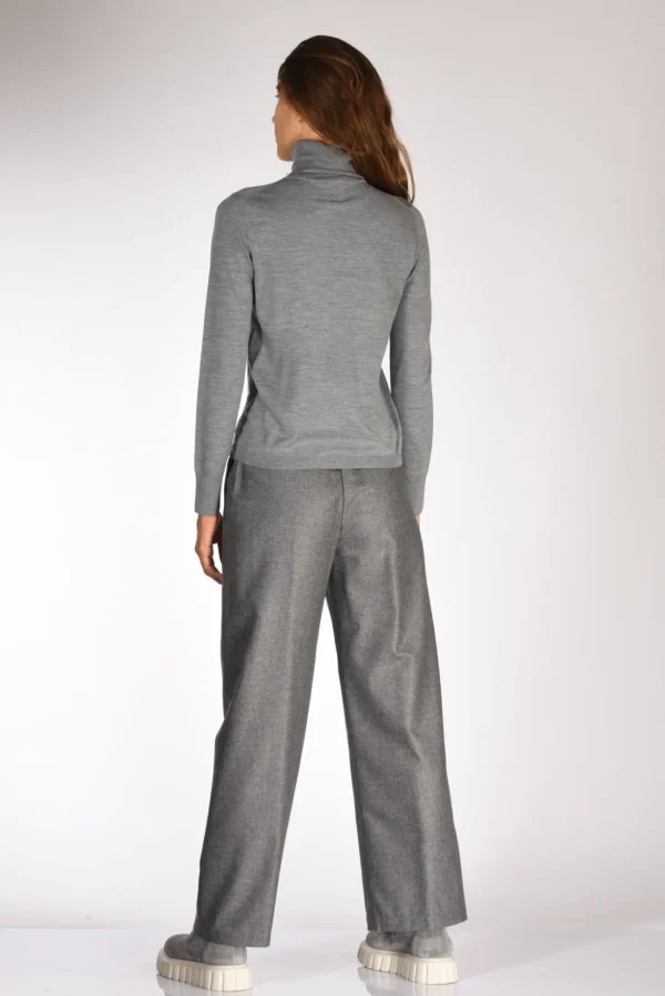 collo alto maglia grigio