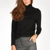 collo alto maglia nero
