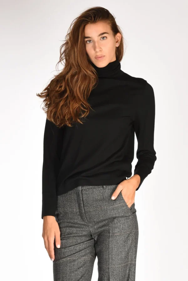 collo alto maglia nero