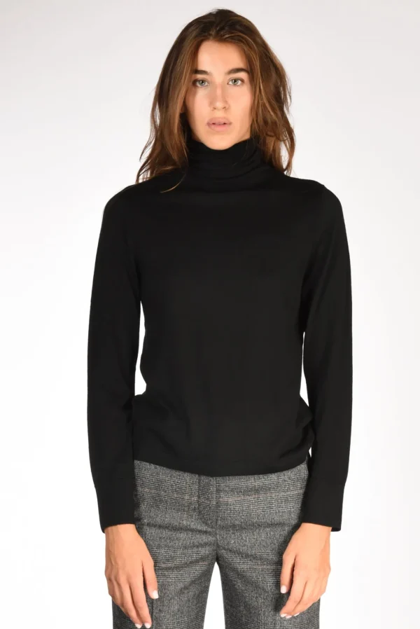 collo alto maglia nero