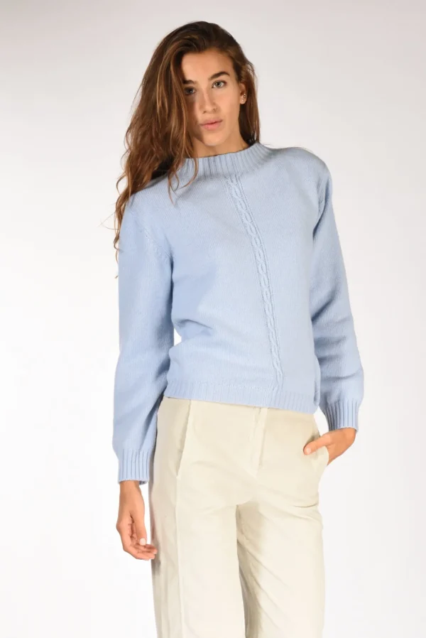 collo alto treccia azzurro
