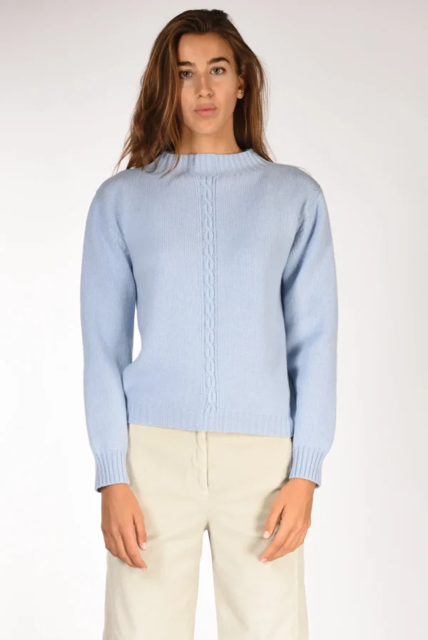 collo alto treccia azzurro