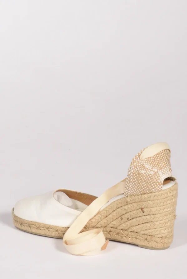 espadrillas zeppa bianco/beige
