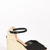 espadrillas zeppa nero/beige