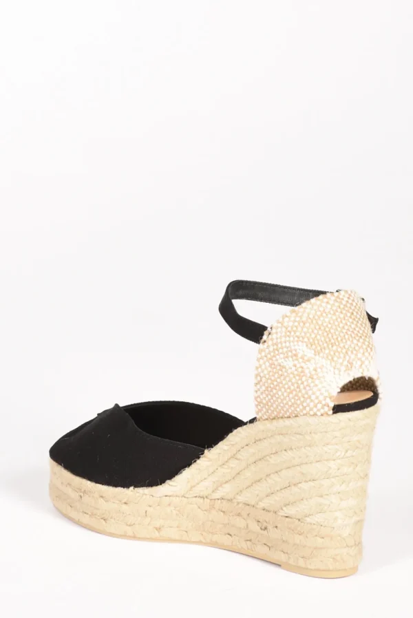 espadrillas zeppa nero/beige
