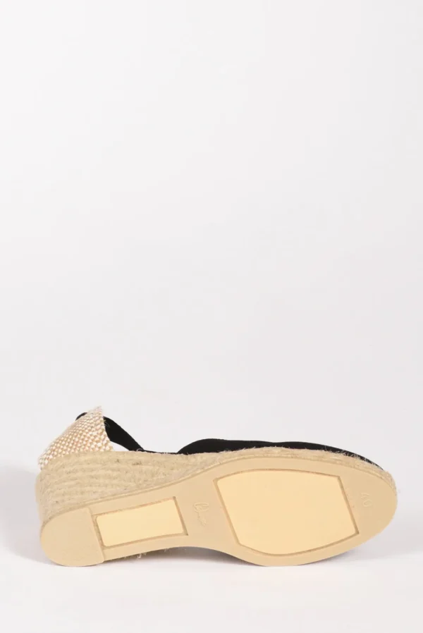espadrillas zeppa nero/beige
