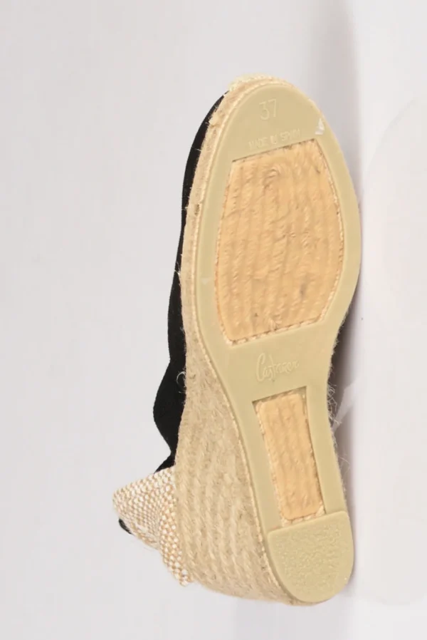 espadrillas zeppa nero/beige