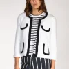 giacca di maglia bianco/blu