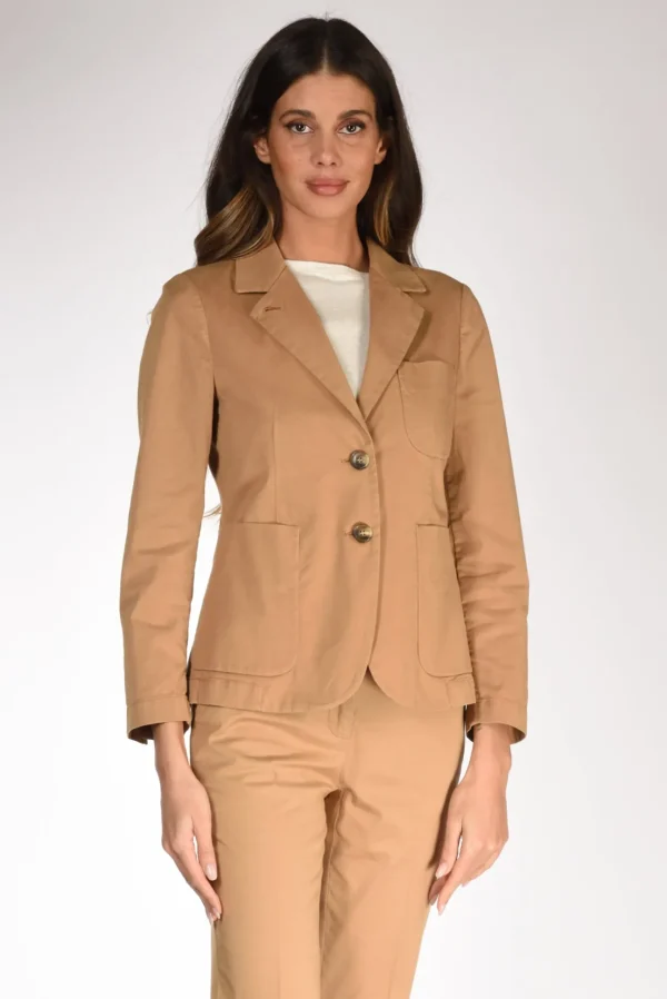 giacca lin beige scuro