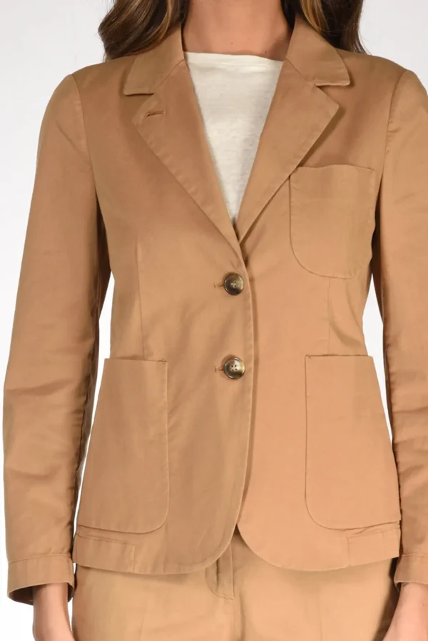giacca lin beige scuro