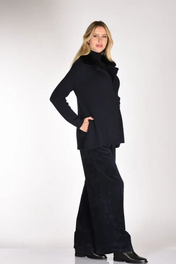 giacca maglia blu