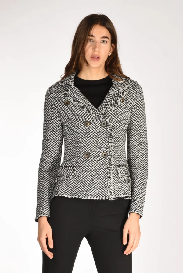 giacca maglia nero/bianco