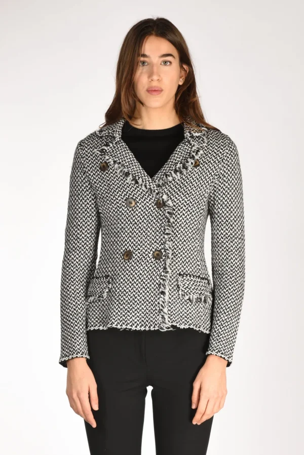 giacca maglia nero/bianco
