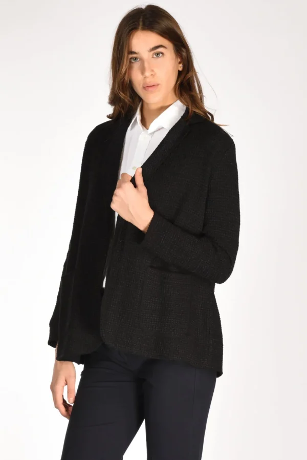 giacca maglia nero/blu