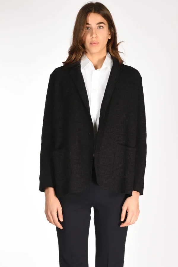giacca maglia nero/blu