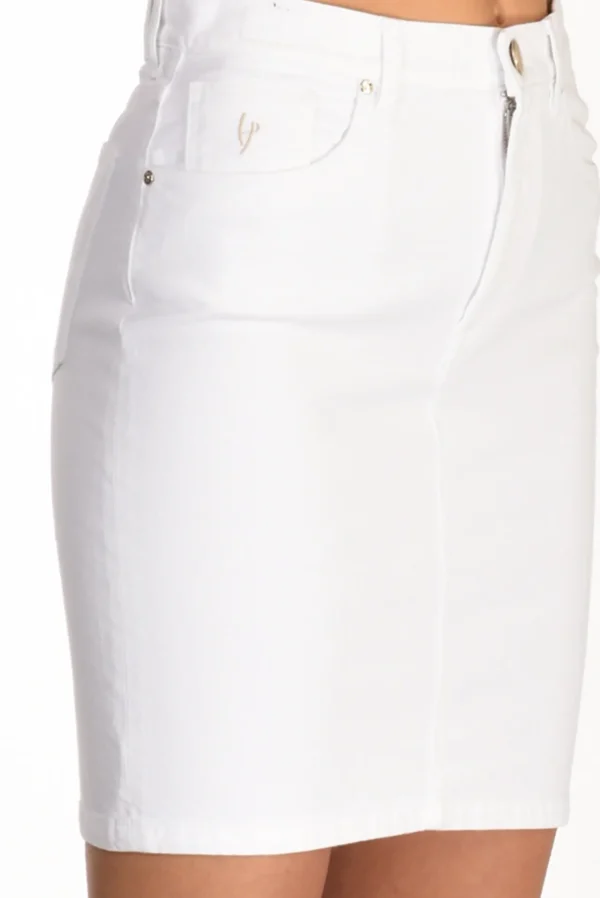gonna jeans bianco
