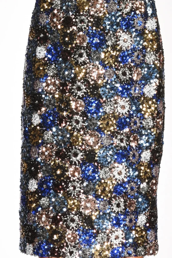 gonna paillettes blu